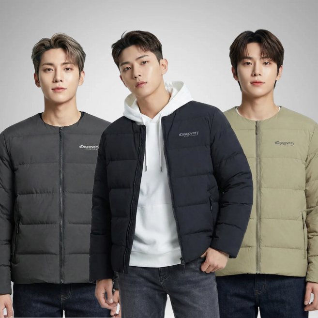 [백화점정품] 디스커버리 경량 패딩 픽토르 U 남성 구스 다운 스몰로고 패딩