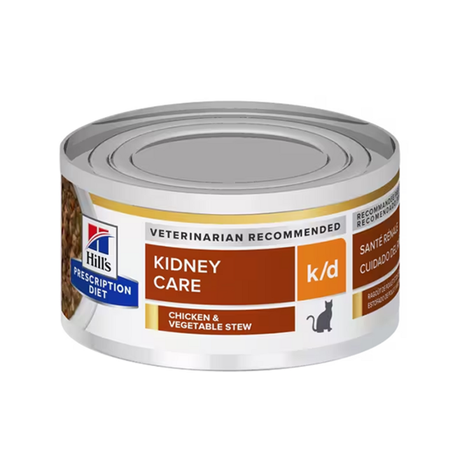 힐스 캣 kd k/d 캔 82g (스튜형) 고양이 신장 관리 신부전 처방습식, 1개, 닭+야채