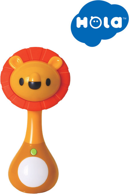 홀라 미니 래틀 리드미컬 딸랑이 유아 멜로디완구, 사자, 1개