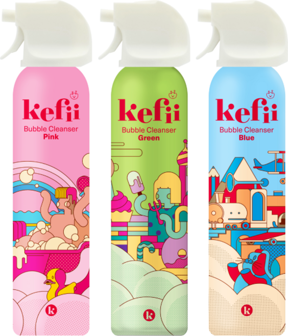 케피 유아 버블클렌저 핑크+그린+블루, 3개, 200ml