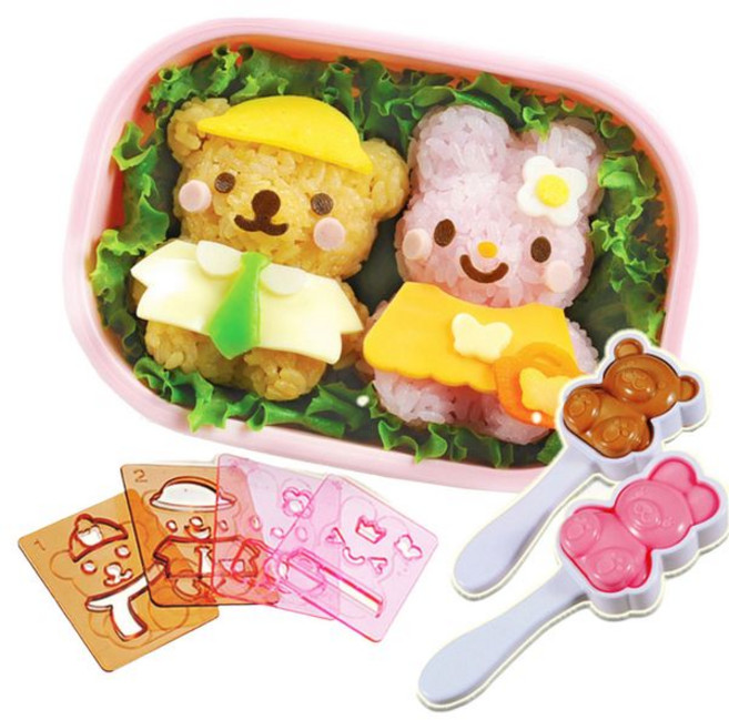 미니곰돌이 토끼 주먹밥틀 2종+김펀치 4개 1세트 K688, 1개