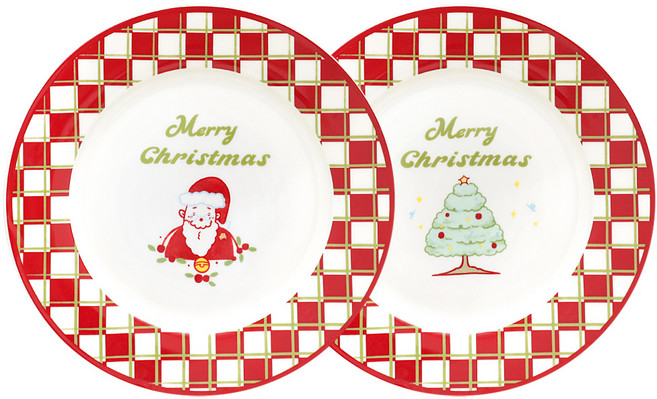 모리다인 산타앤트리 플레이트 크리스마스 접시 2p 세트
