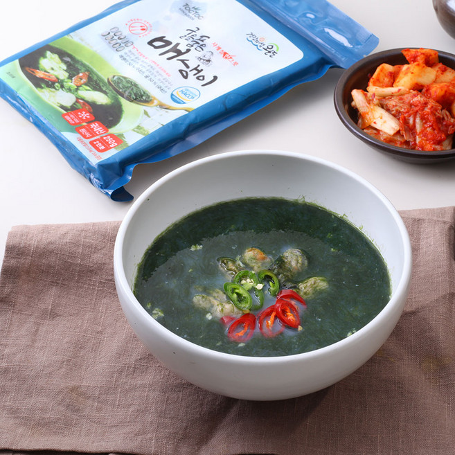 국내산 완도 굴품은 매생이 굴국 250g 2인분/ 4인분, 2개, (2인분)