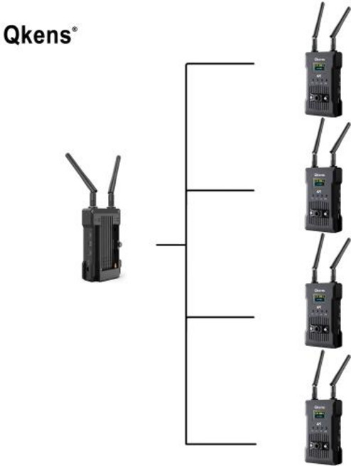 무선HDMI송수신기 200m 4K 연장기 듀얼 디스플레이 비디오 송수신기 배터리 스위처 DSLR 카메라 노트북 PC-TV 지원, 01 1 TX and 4 RX, 04 미국 플러그