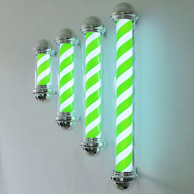 미용실 이발소 싸인볼 LED 벽걸이 1.5m 그린, 1m 스퀘어