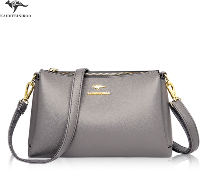 캥거루사계절 지퍼형 여성 숄더백 가벼운 캐주얼 더블 스트랩 크로스백