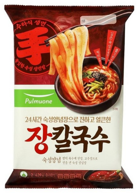 밀키트 해장 풀무원 강원도식 얼큰한 수타 식 장 칼 국수 2인분, 439g, 5개