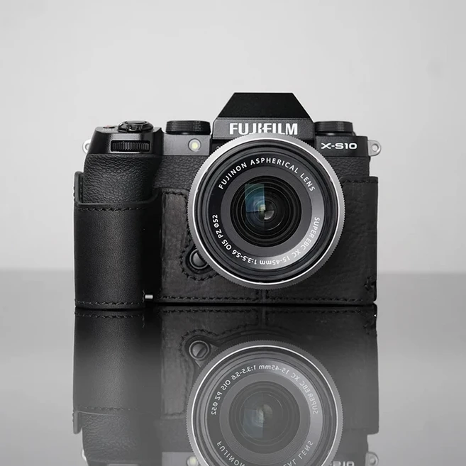Fujifilm X-S10 카메라 케이스 수제 가죽 커버 액세서리, 01 Black