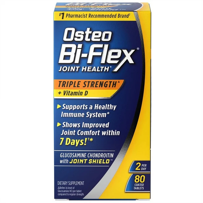 Osteo Bi-Flex 오스테오 바이플렉스 글루코사민 비타민D 80정, 1개 - 쿠팡