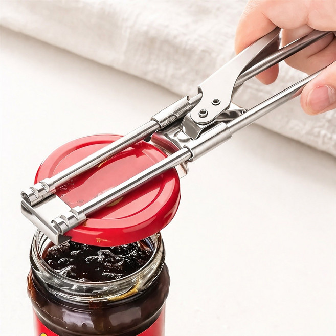 제이에스고 스테인리스 만능 병뚜껑오프너 길이조절 멀티오프너 다용도 병따개, 1개, 메탈 실버