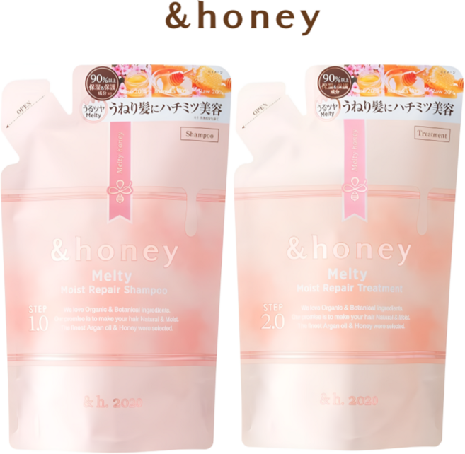 앤허니 멜티 모이스트 리페어 샴푸+트리트먼트리필 세트, 4개