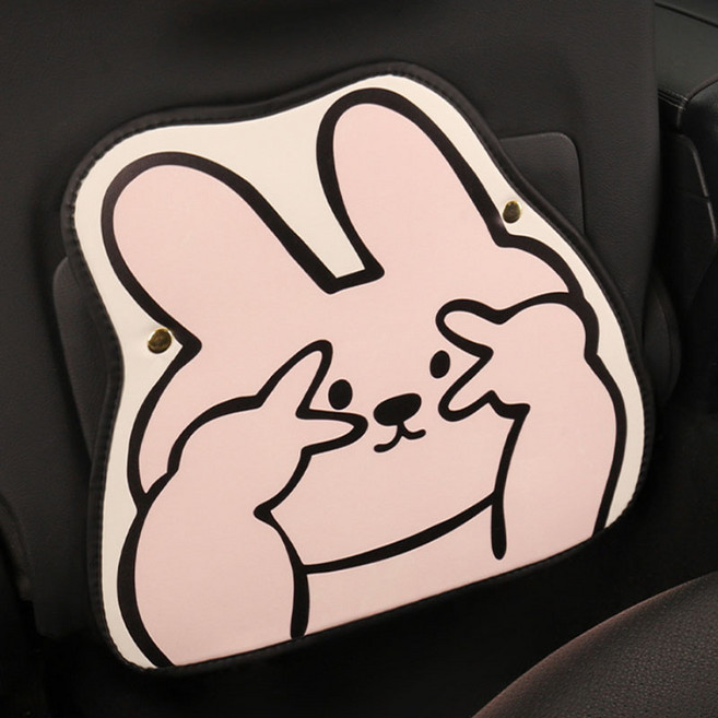 [제이스샷] 자동차 뒷자리 발차기 오염방지 킥매트, 1개, 토끼