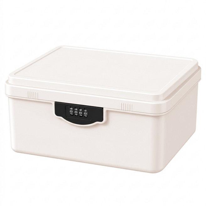 미니금고 돈통 개인 비밀번호 수납함 보관함, 1개, 크림화이트