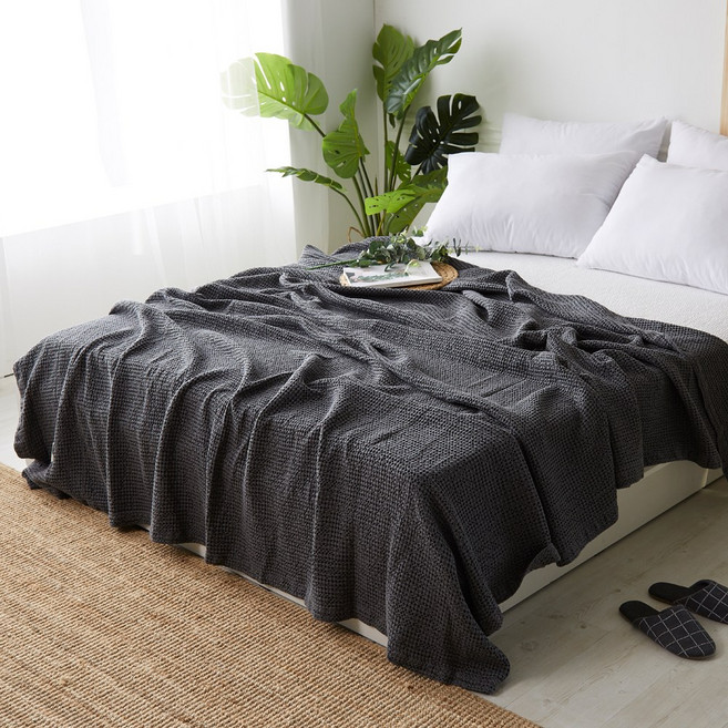 밀리에르 모달와플 이불 겸 스프레드 침대패드, 차콜