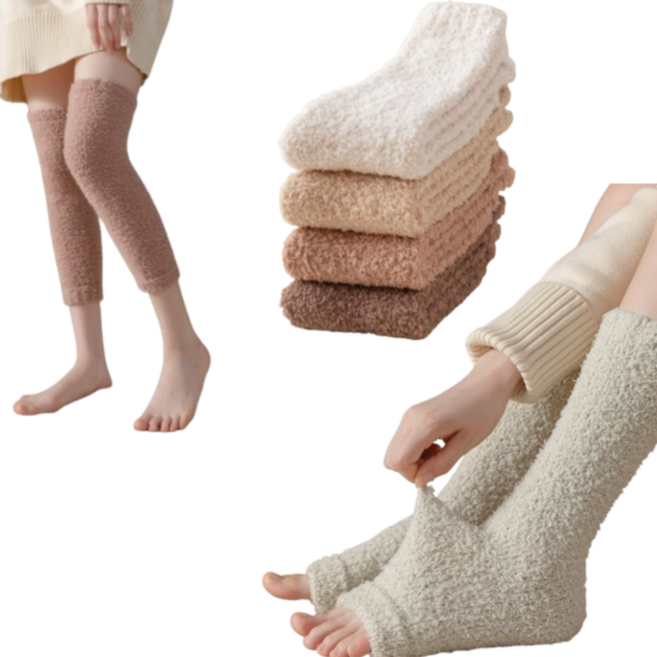 겨울 수면 레그워머 포근한 극세사 보온 레그워머 5컬러