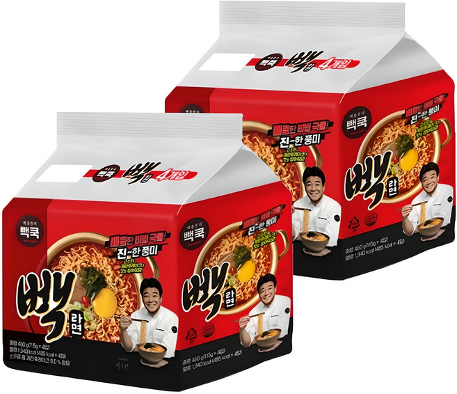 빽쿡 빽라면 115g, 8개