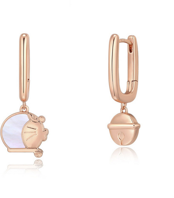 Wowacc 도라에몽 시리즈 스퀘어 방울 여성귀걸이