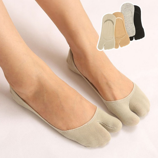 여성 타비양말 패이크삭스 엄지발가락 조리 큰누드 타비덧신 5켤레세트