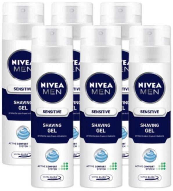 니베아 맨 센시티브 쉐이빙젤 면도젤, 6개