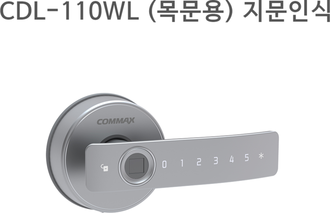 코맥스 CDL-110WL 현관문도어락 목문용 디지털 도어락 사무실 방문 판넬 지문 번호키