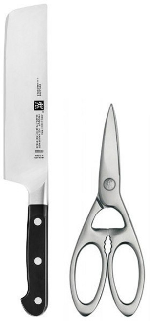 헹켈 즈윌링 프로 주방 칼 2종 세트 HK38450-002, 1세트, 나키리 + 주방가위