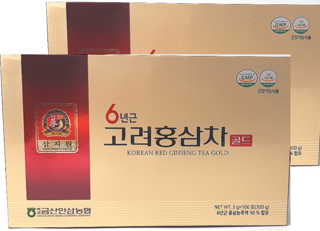 농협홍삼 6년근 홍삼차 골드 100포 (홍삼엑기스함유), 300g, 1개, 쇼핑백(X)
