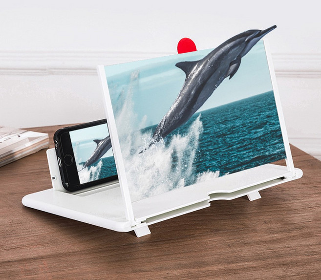 세이프티 휴대폰확대스크린 휴대폰확대경 휴대폰거치대, 화이트, 화이트, 1개