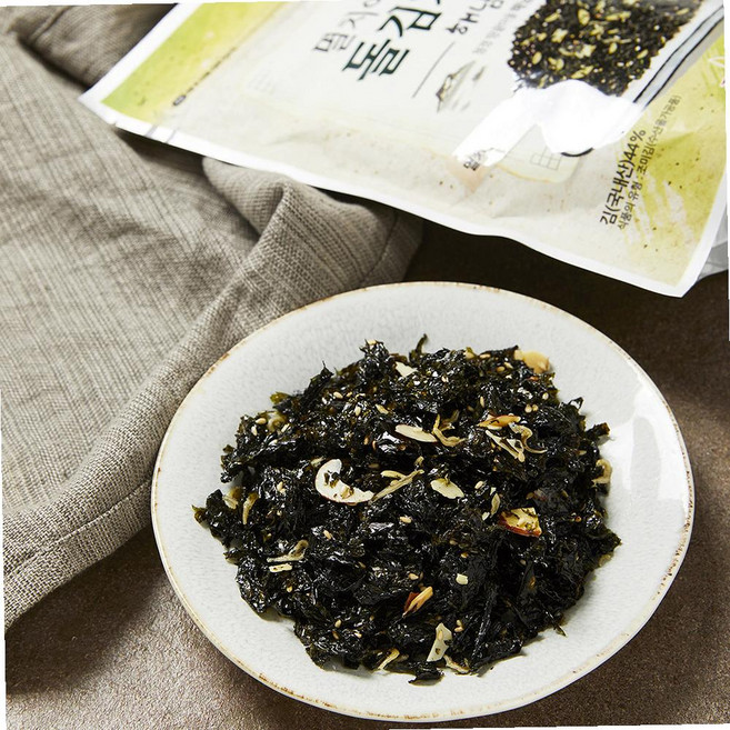 멸치아몬드 김자반(자두 50g) X4 돌김자반 밑반찬 조미김, 4개