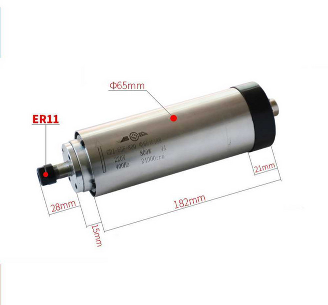 고속 스핀들 모터 조각기 밀링 머신 드릴링 공냉식, 1개, 65x158 800W 2축 베어링 P4