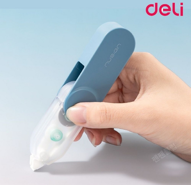 델리 누사인 스윙 수정테이프 수험생 수정펜 화이트 휴대 수정용품 펜팬, 그린