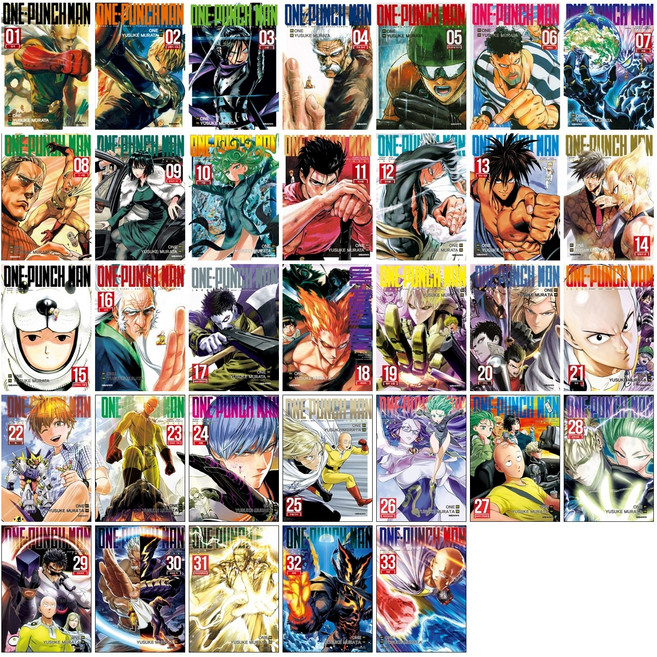 (오늘 출발) 원펀맨 One Punch Man 만화책 1-33권 전권 세트 + 일러스트 미니 포스터 2종 제공