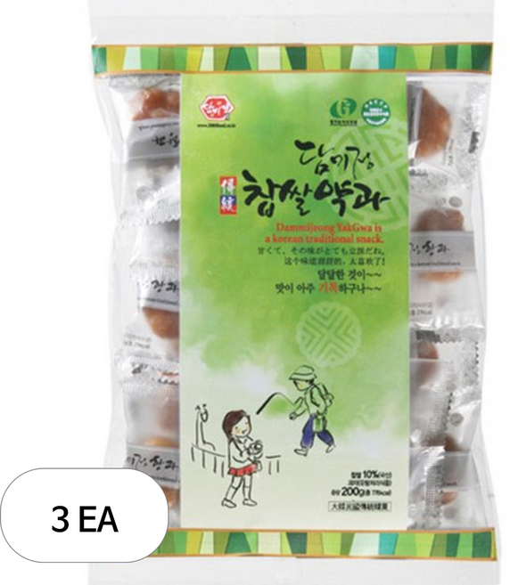 담미정 미니찹쌀약과, 200g, 3개