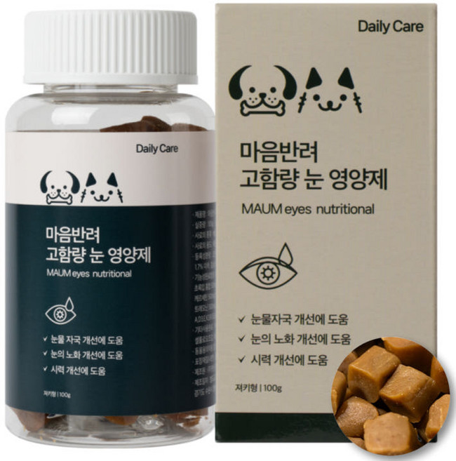 마음반려 고함량 눈 강아지영양제 눈물자국, 1개, 눈물개선/눈건강, 60정