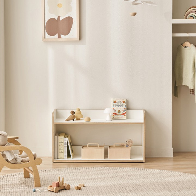 삼익가구 NEW 키디즈 어린이 아동 책장 교구장 책꽂이, 02. 화이트, 800 2단 교구장