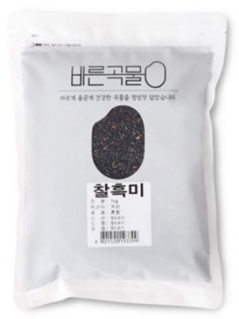 바른곡물 국산 찰흑미, 1kg, 1개