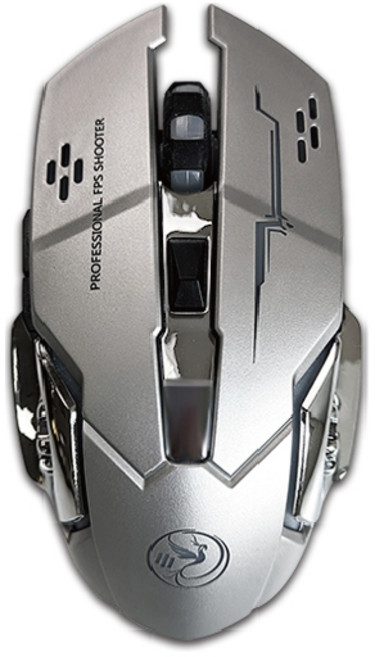 宏晉 HJG-02 靜音無線電競滑鼠 充電式 RGB 呼吸炫光 DPI變速, 【銀色】無線充電款(2.4G連線)