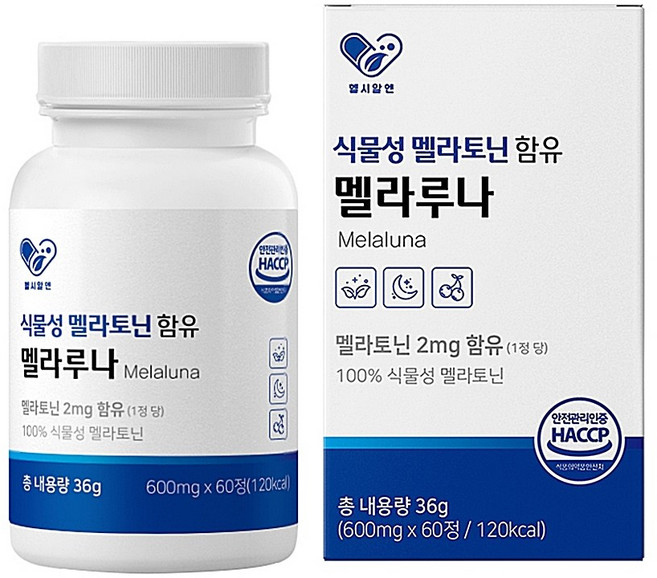 멜라토닌 멜라토닝 식물성 타트체리 감태 테아닌 이노시톨 60정, 1개