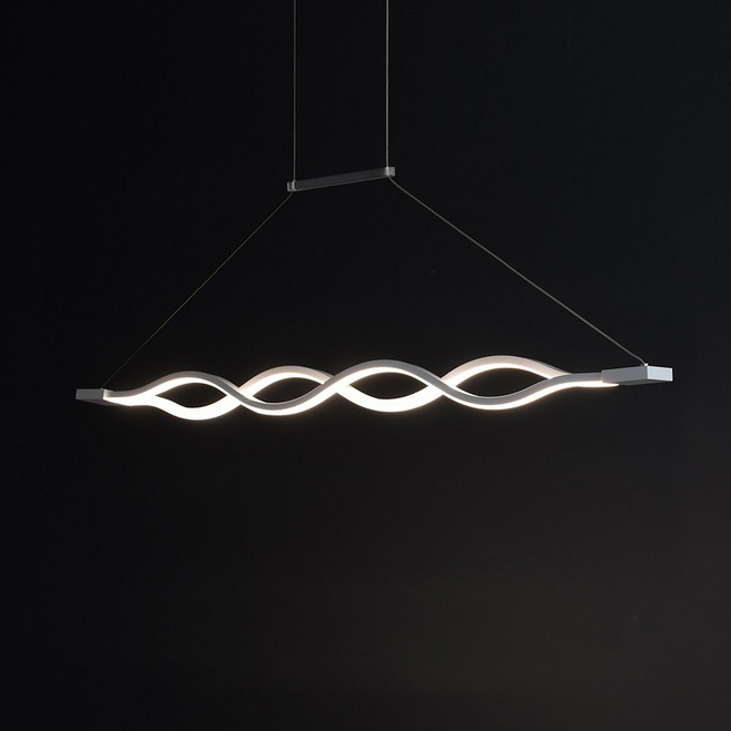 DHE LED 웨이브 2등 팬던트 30W 식탁등 국산 삼성칩 팬던트조명, 화이트