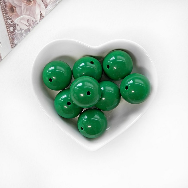 (8p) 20mm 컬러 원형 왕구슬 큰구슬 빅구슬비즈, 8개, 그린