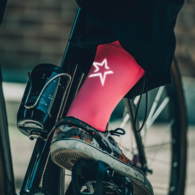 1+1 타니스 자전거양말 크루 반사판 리플렉터 사이클 싸이클 무봉제, 화이트+민트, M_(245~265), 8.클로버, 2개