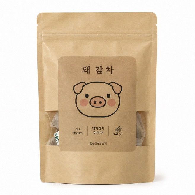 티블 맛있는 돼지감자차 돼감차 현미차 삼각티백 데일리차, 1개, 30개입, 60g