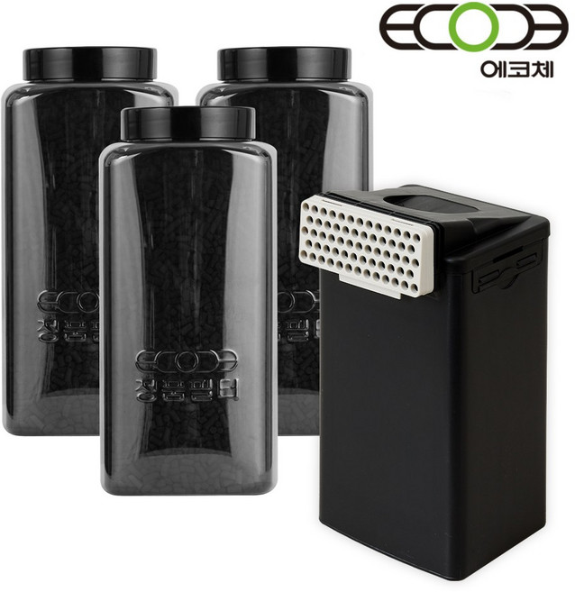 에코체 미니 2L 음식물처리기 전용 활성탄 리필 3개+하우징 필터 1개, [2L전용] 에코체 활성탄 리필필터 3개+하우징필터1개, 없음, [2L전용] 에코체 활성탄 리필필터 3개+하우징필터1개