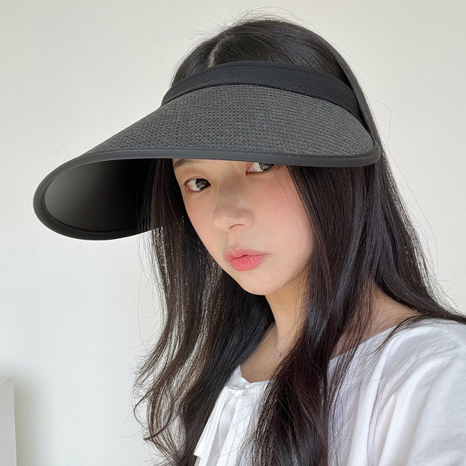 썬캡여성 라탄 선캡 밀짚 자외선 차단 물놀이 라피아 햇빛가리개