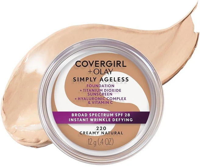 COVERGIRL & Olay 심플리 에이지리스 파운데이션 260 크리미 뉴트럴 12g 1개입, COVERGIRL & Olay 심플리 에이지리스 파운데, 220 크리미 내추럴 - 쿠팡