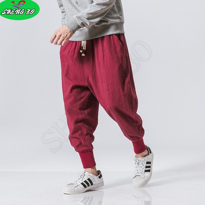 SHENGBO빅사이즈 남자 항아리 닭다리 하렘 조거 팬츠 여름 시원 알라딘 바지+NO.004LH908