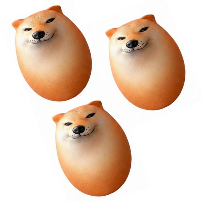 1+1+1 빌리네집 시바견계란 시바이누달걀 말랑이 피규어 계란, 1세트