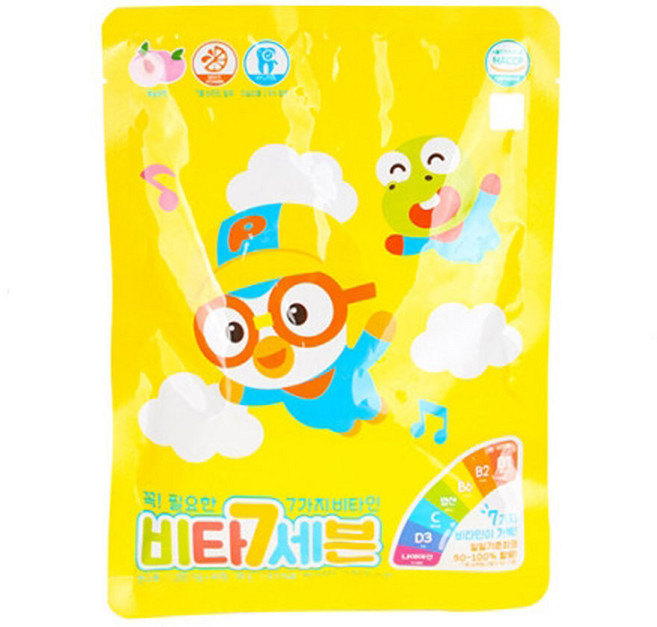 뽀로로 어린이 멀티 비타민 비타세븐 40정 1봉 개별포장 x20개 맛좋은 키즈, 20개