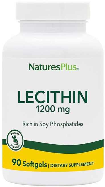 내추럴스플러스 레시틴 - 1200mg 소프트젤 90개 대두 인산염 풍부 글루텐 프리 90인분, 1개, 90정