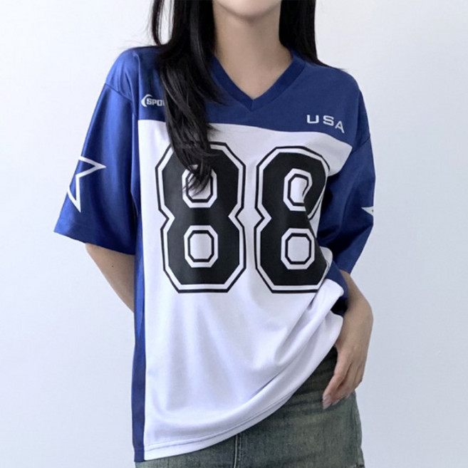 모모핏 블루 나시 파랑 티셔츠 반팔 블록코어 휴가룩 흠뻑쇼 워터밤 페스티벌