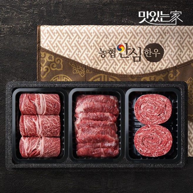 [농협안심한우] 1등급 한우 프리미엄 구이정육혼합 선물세트 1.2kg (꽃등심/모듬구이/불고기), 없음